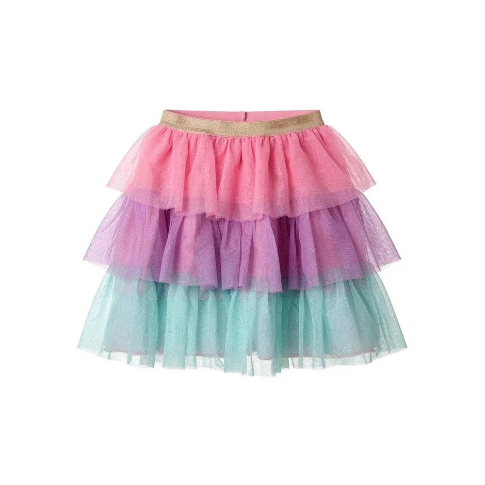 Gymboree Ruffle Tulle Tutu Skirt Girls Sz 12 Birthday Tiered Pink Purple Teal